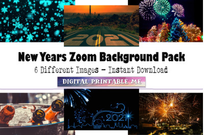 New Years Eve Zoom Background, 6 Digital Download, Fireworks, Virtual,