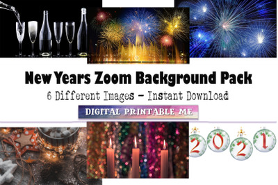 New Years Eve Zoom Background, 6 Digital Download, Fireworks, Virtual,