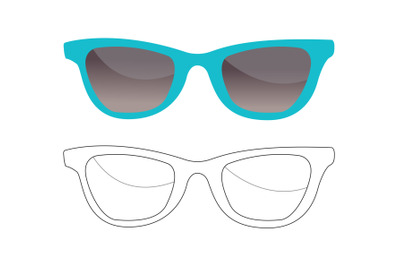 Beach Sunglasses Fill Outline Icon