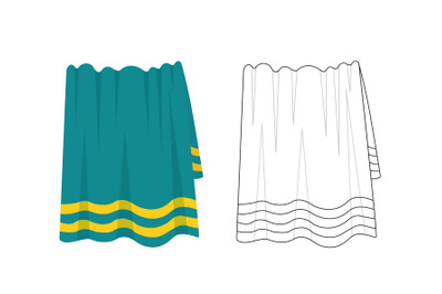 Beach Towel Fill Outline Icon