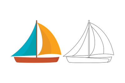 Beach Boat Fill Outline Icon