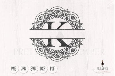 Split monogram K svg, Monogram frame svg