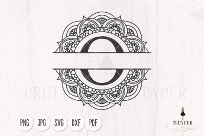 Split monogram O svg, Monogram frame svg