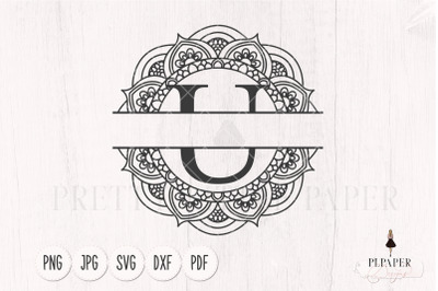 Split monogram U svg&2C; Monogram frame svg