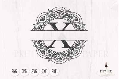 Split monogram X svg&2C; Monogram frame svg