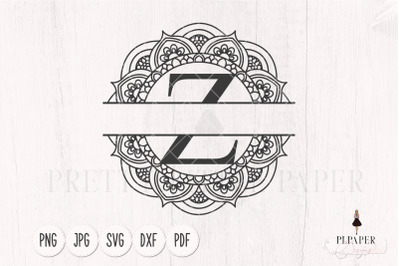 Split monogram Z svg&2C; Monogram frame svg