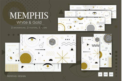 Memphis backgrounds, posters, flyers.