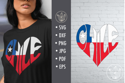 Chile svg cut file&2C; lettering design in heart shape