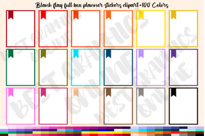 Flag Full Box Printable Planner Stickers clipart set