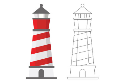 Beach Lighthouse Fill Outline Icon