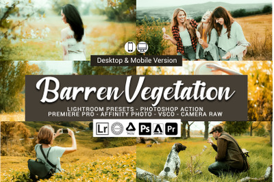 20 Barren Vegetation Presets,Photoshop actions,LUTS,VSCO