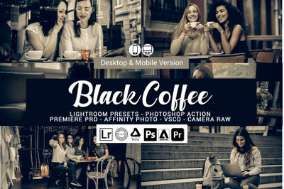 20 Black Coffee Presets,Photoshop actions,LUTS,VSCO