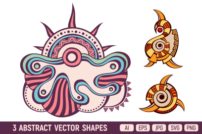 3 abstract vector shapes