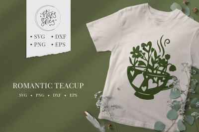 Romantic Teacup SVG Cut-File