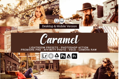 20 Caramel Presets,Photoshop actions,LUTS,VSCO