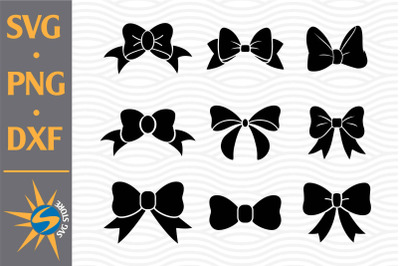 Bow Silhouette SVG&2C; PNG&2C; DXF Digital Files Include