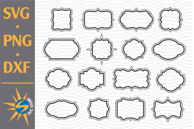 Label Frame SVG, PNG, DXF Digital Files Include