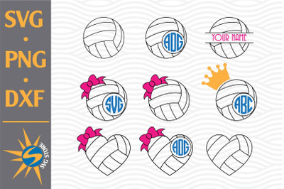 Volleyball Monogram SVG&2C; PNG&2C; DXF Digital Files Include