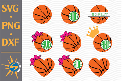 Basketball Monogram SVG, PNG, DXF Digital Files Include