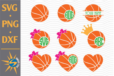 Basketball Monogram SVG, PNG, DXF Digital Files Include