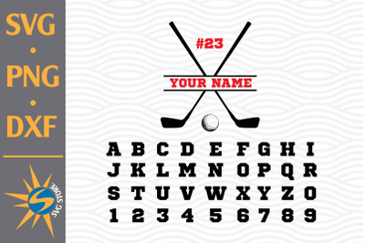 Split Golf Stick and Sport Alphabet SVG, PNG, DXF Digital Files Includ