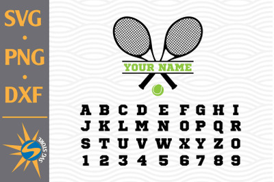 Split Tennis Racket&nbsp;and Sport Alphabet SVG, PNG, DXF Digital Files Inc