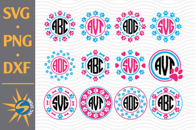 Paw Monogram SVG, PNG, DXF Digital Files Include