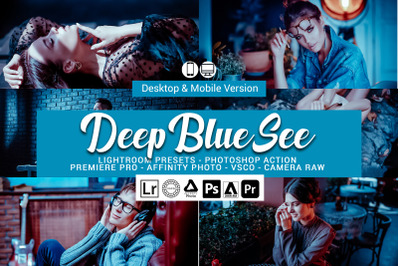 20 Deep Blue Sea Presets,Photoshop actions,LUTS,VSCO