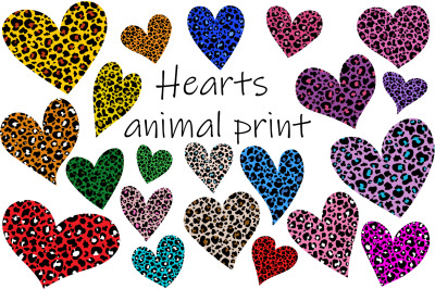 Leopard hearts. Valentine&#039;s day animal print. Hearts SVG