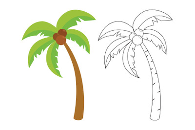 Beach Coconut Tree Fill Outline Icon