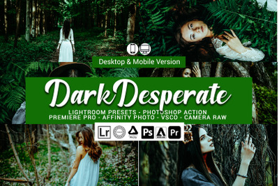 16 Dark Desperate Presets,Photoshop actions,LUTS,VSCO