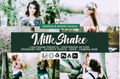 20 Milk Shake Presets,Photoshop actions,LUTS,VSCO