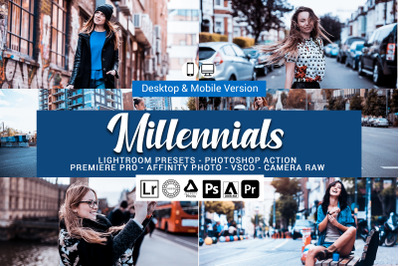24 Millennials Presets,Photoshop actions,LUTS,VSCO