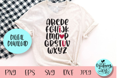 Alphabet valentine svg, valentine svg