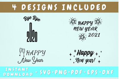 Happy New Year 2021 SVG - 4 Designs