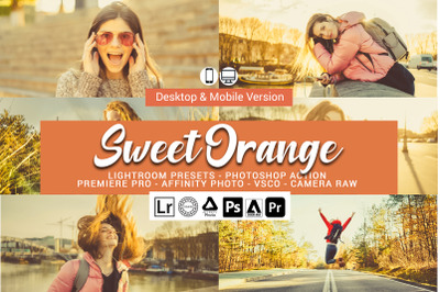 20 Sweet Orange Presets,Photoshop actions,LUTS,VSCO