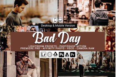 20 Bad Day Presets,Photoshop actions,LUTS,VSCO
