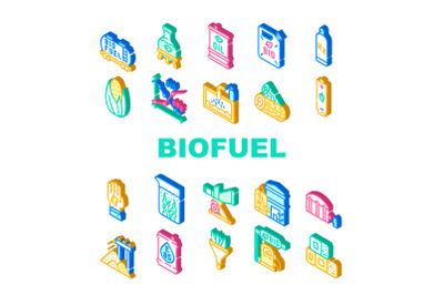 Biofuel Green Energy Collection Icons Set Vector