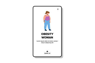 Obesity Woman Frustrated And Depressed Vector