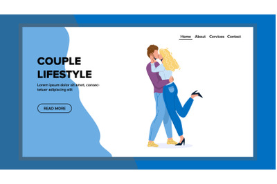 Couple Lifestyle And Loving Relationship Vector