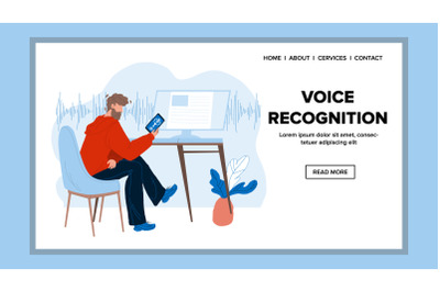 Voice Recognition Smartphone Application Vector