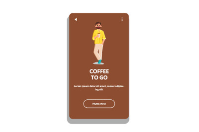 Coffee To Go Cafe Client Holding Drink Cup Vector