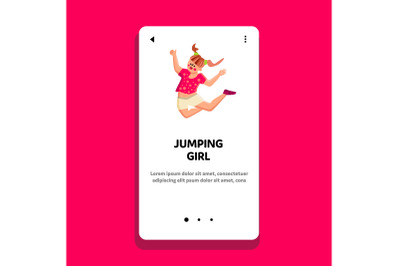 Jumping Girl In Air And Celebrate Victory Vector