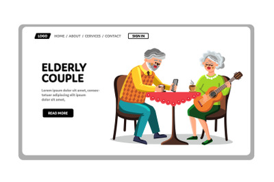 Elderly Couple Grandfather And Grandmother Vector