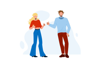 Like Gesture Showing Boy And Girl Couple Vector