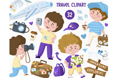 Cute Travel Clipart for baby boys