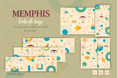 Memphis background. Delicate beige.