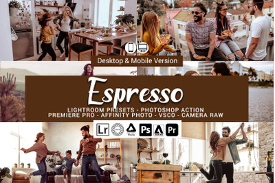 20 Espresso Presets,Photoshop actions,LUTS,VSCO