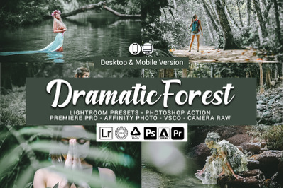 20 Dramatic Forest Presets,Photoshop actions,LUTS,VSCO