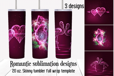 Romantic skinny tumbler sublimation designs.